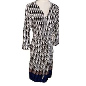 Diane Von Furstenberg Size 10 Julian Two Iconic Silk Jersey Wrap Dress